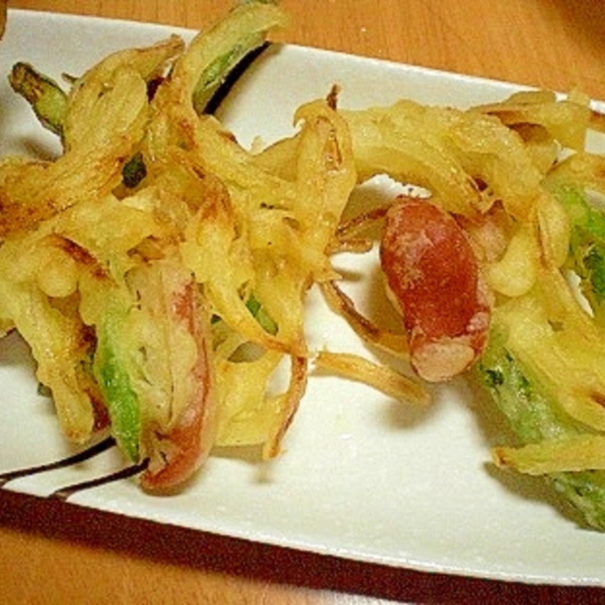 アスパラ ウインナー 玉ねぎのかき揚げ レシピ 作り方 By ひろりん1106 楽天レシピ